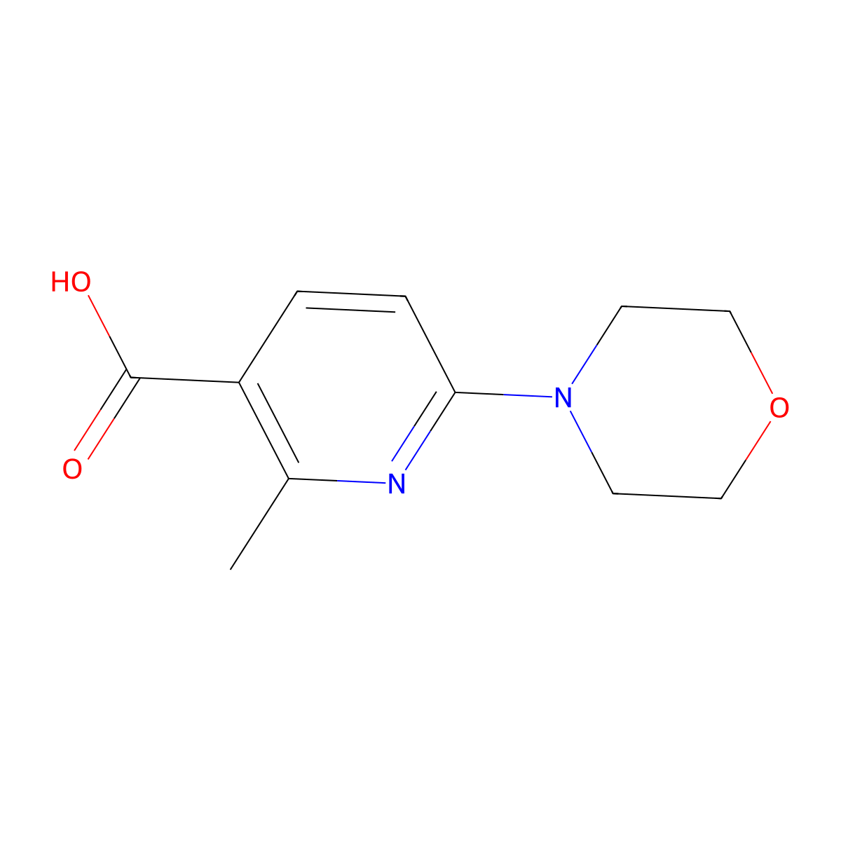 2-Methyl-6-morpholinonicotinic acid molecular structure, CAS 1355224-08-6