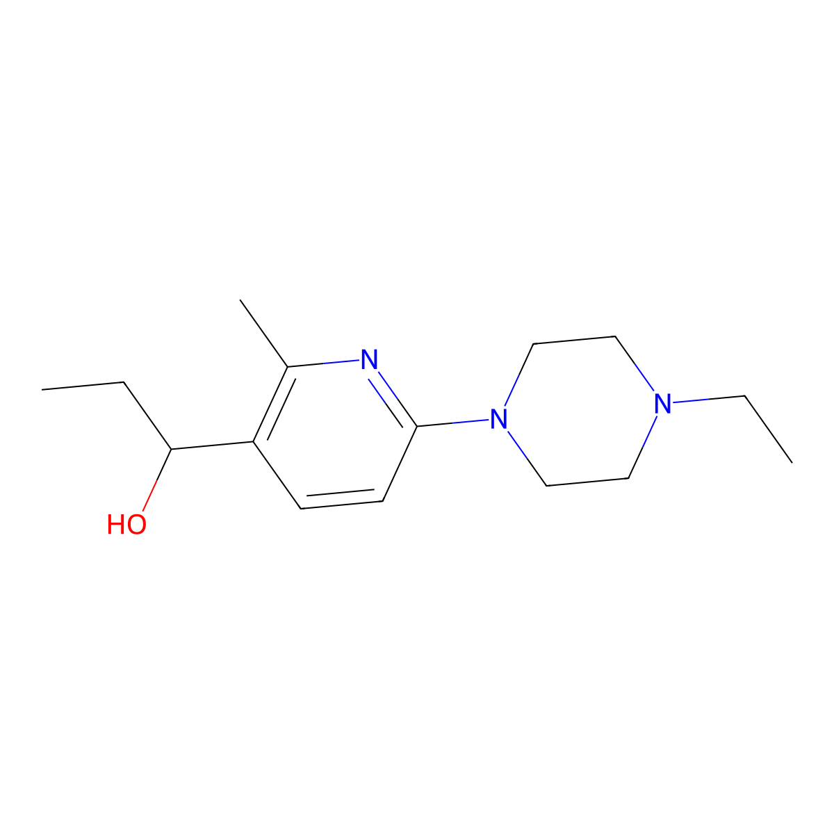 3-Pyridinemethanol, alpha-ethyl-6-(4-ethyl-1-piperazinyl)-2-methyl- molecular structure, CAS 1355224-13-3