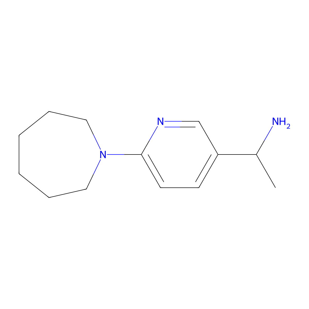 1-(6-(Azepan-1-yl)pyridin-3-yl)ethanamine molecular structure, CAS 1355224-16-6