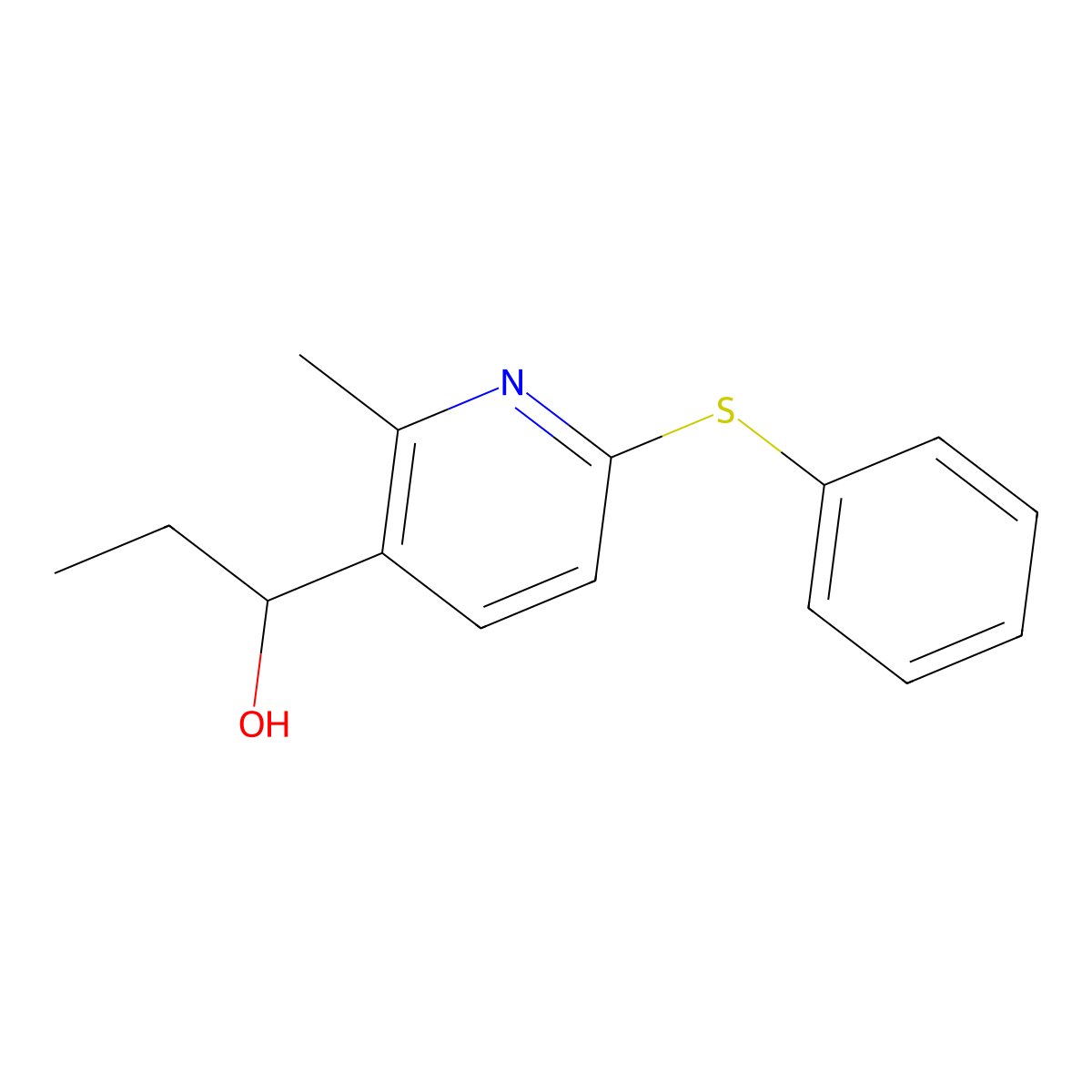 1-(2-Methyl-6-(phenylthio)pyridin-3-yl)propan-1-ol molecular structure, CAS 1355224-17-7