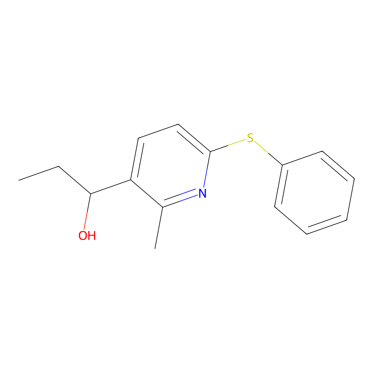 1-(2-Methyl-6-(phenylthio)pyridin-3-yl)propan-1-ol molecular structure, CAS 1355224-17-7