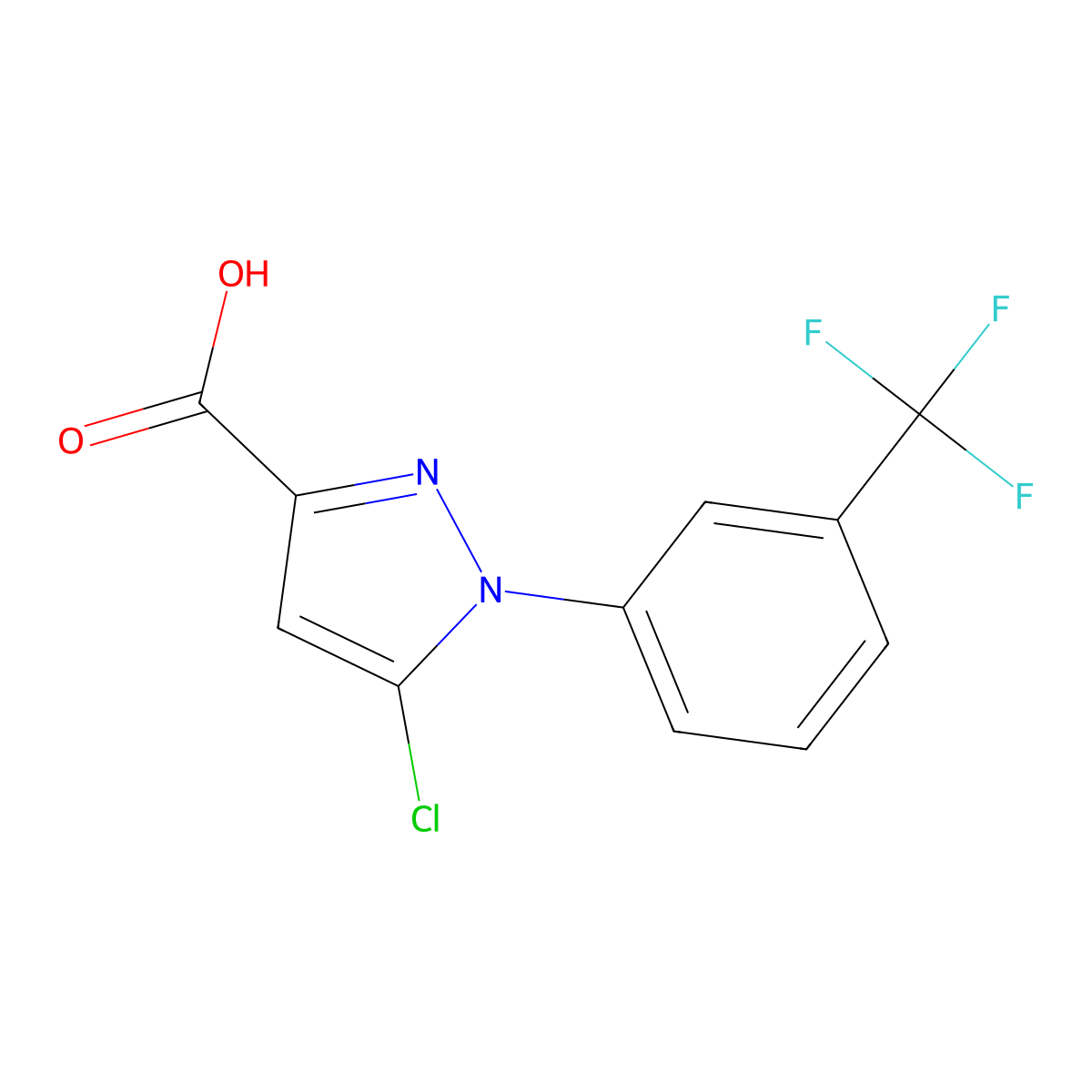 5-Chloro-1-(3-(trifluoromethyl)phenyl)-1H-pyrazole-3-carboxylic acid molecular structure, CAS 1355224-27-9