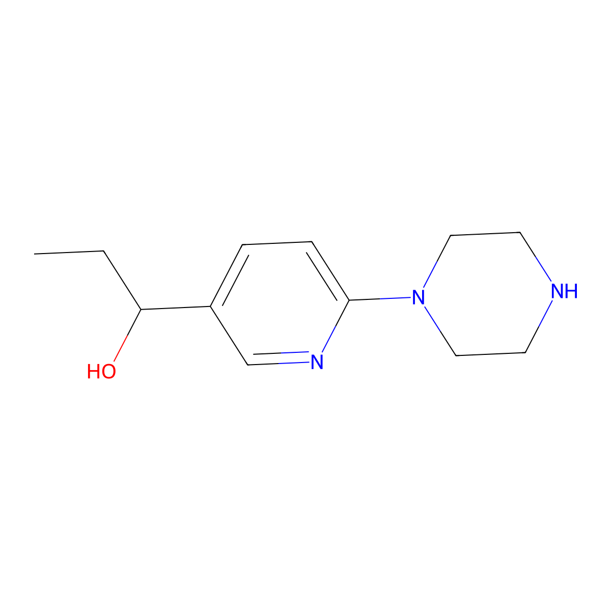 1-(6-(Piperazin-1-yl)pyridin-3-yl)propan-1-ol molecular structure, CAS 1355224-33-7