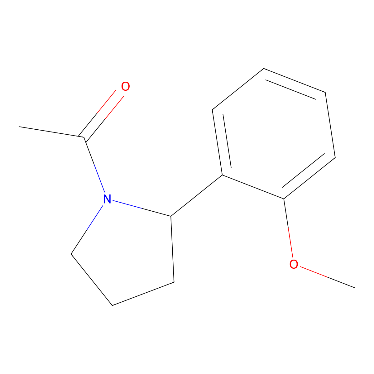 1-(2-(2-Methoxyphenyl)pyrrolidin-1-yl)ethanone molecular structure, CAS 1355224-52-0