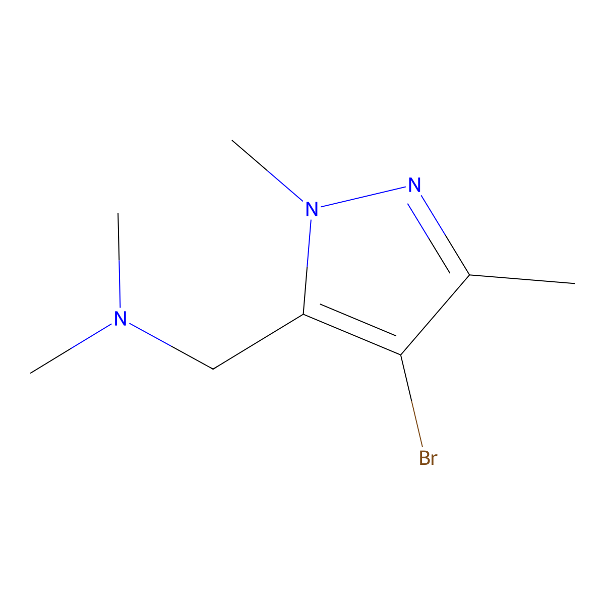 1-(4-Bromo-1,3-dimethyl-1H-pyrazol-5-yl)-N,N-dimethylmethanamine molecular structure, CAS 1355224-64-4
