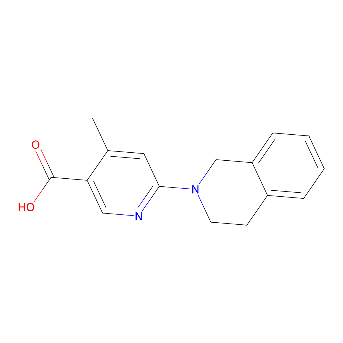 6-(3,4-Dihydroisoquinolin-2(1H)-yl)-4-methylnicotinic acid molecular structure, CAS 1355224-80-4