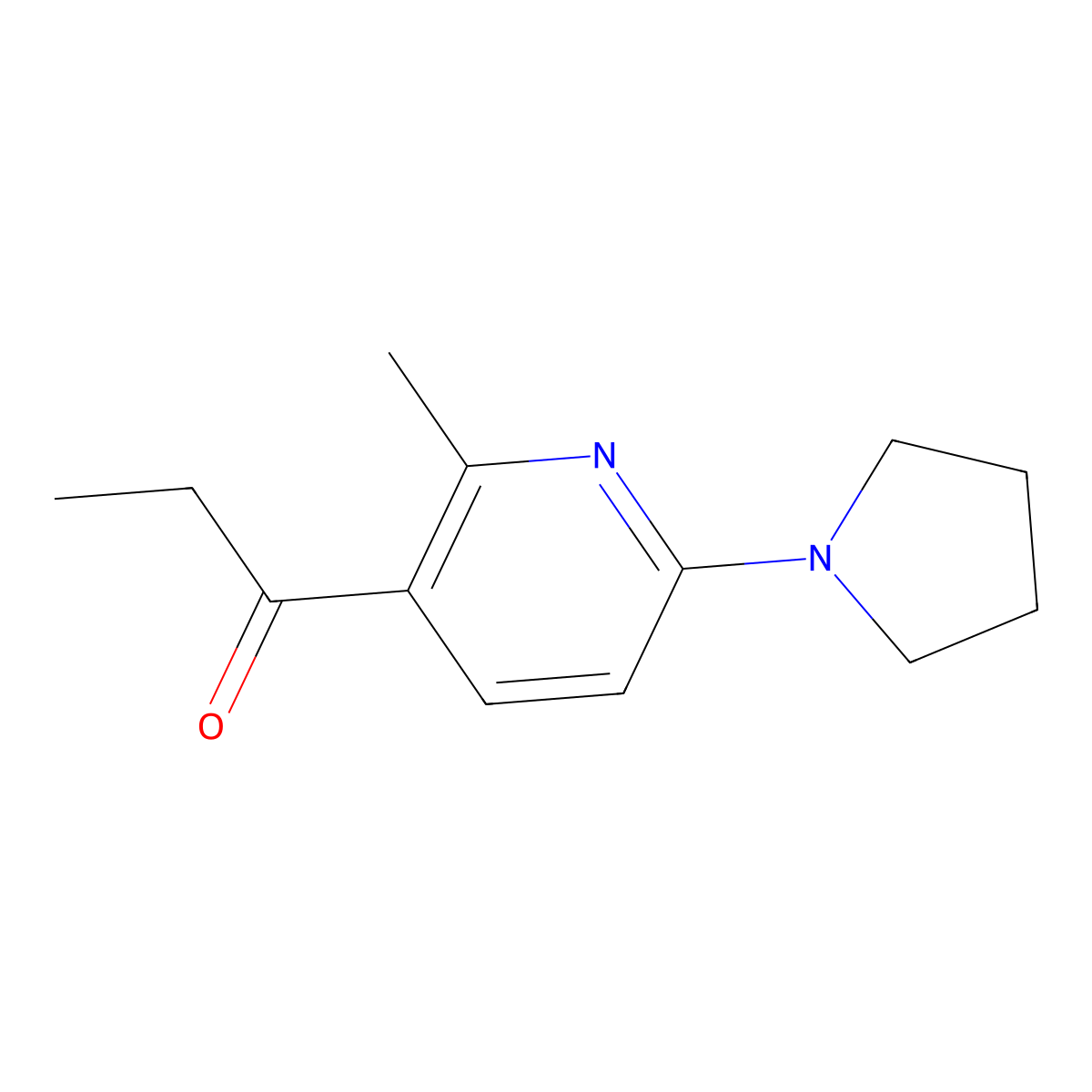 1-(2-Methyl-6-(pyrrolidin-1-yl)pyridin-3-yl)propan-1-one molecular structure, CAS 1355224-84-8