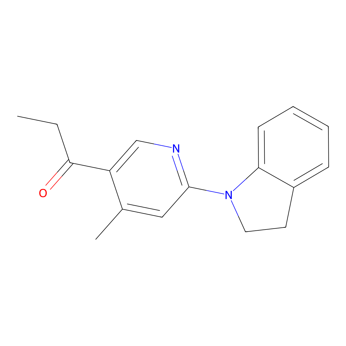 1-(6-(Indolin-1-yl)-4-methylpyridin-3-yl)propan-1-one molecular structure, CAS 1355224-89-3