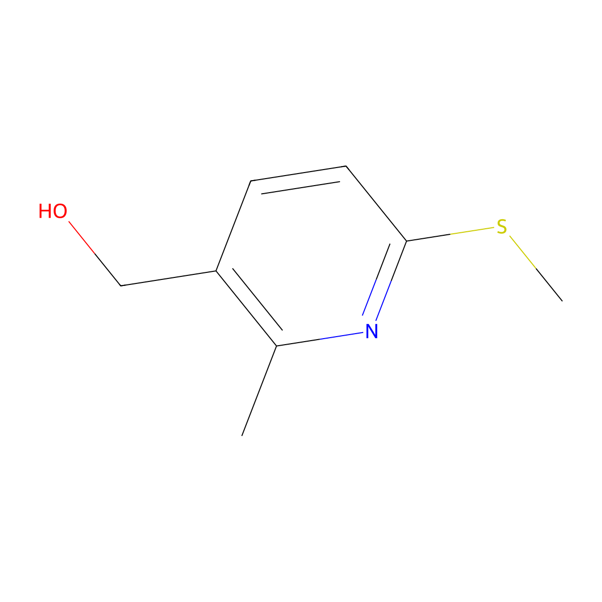 (2-Methyl-6-(methylthio)pyridin-3-yl)methanol molecular structure, CAS 1355225-11-4