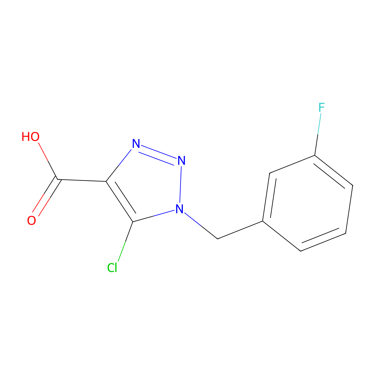 5-Chloro-1-(3-fluorobenzyl)-1H-1,2,3-triazole-4-carboxylic acid molecular structure, CAS 1355225-28-3