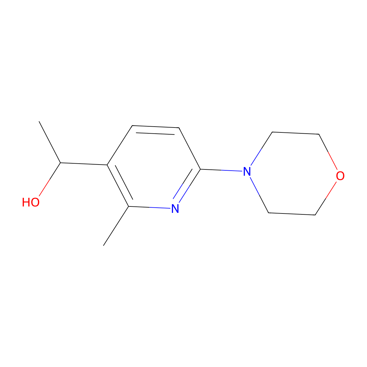 1-(2-Methyl-6-morpholinopyridin-3-yl)ethanol molecular structure, CAS 1355225-35-2