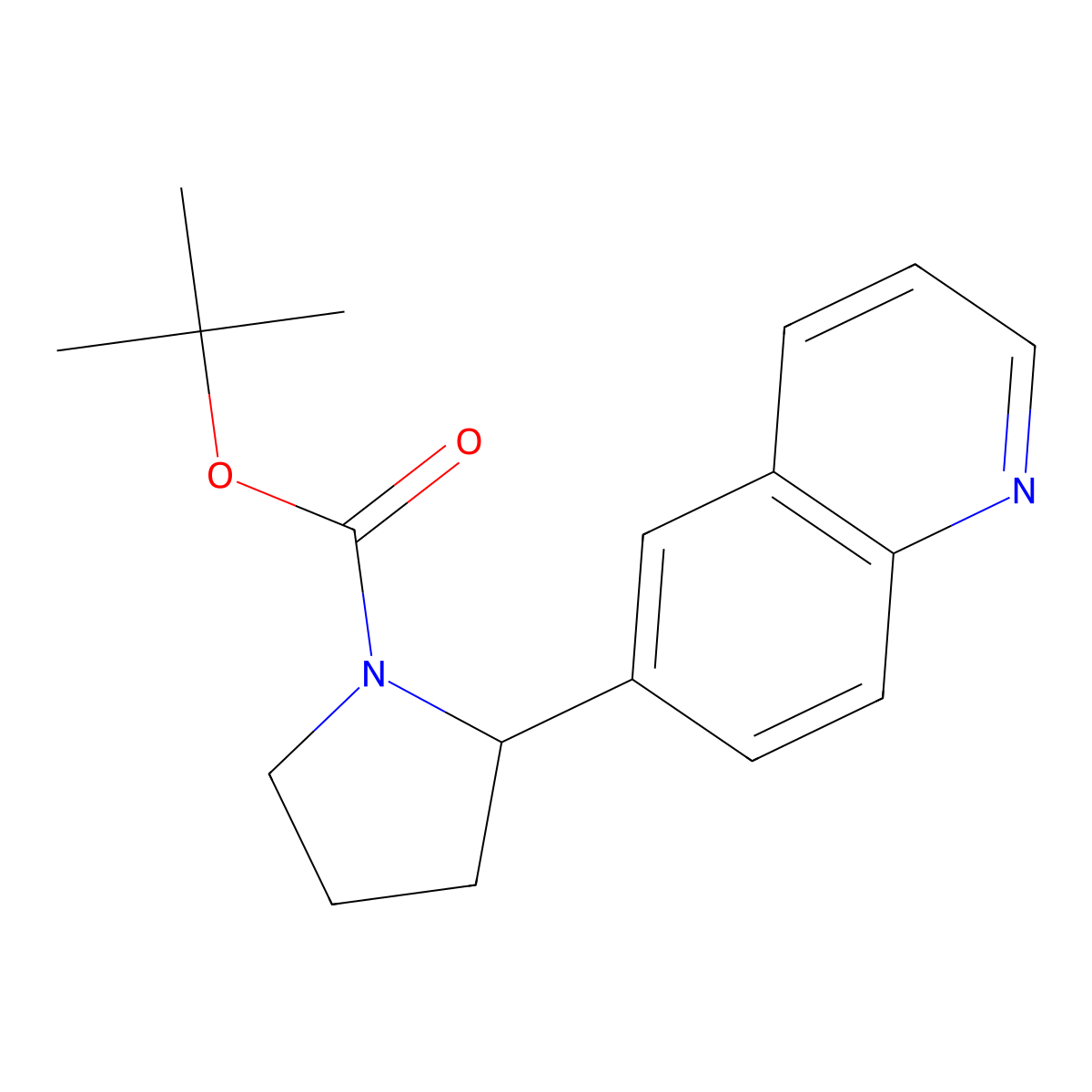 tert-Butyl 2-(quinolin-6-yl)pyrrolidine-1-carboxylate molecular structure, CAS 1355225-80-7