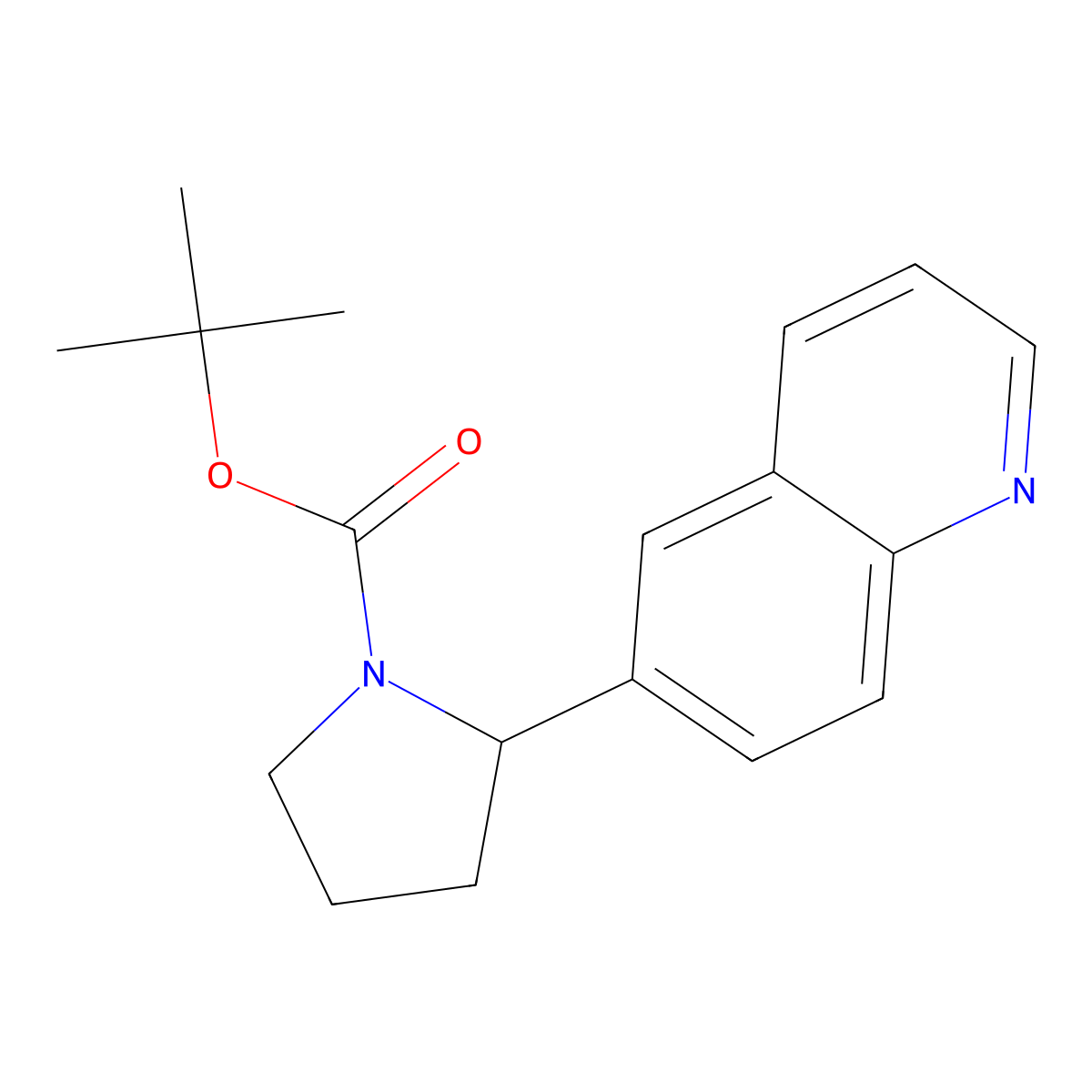 tert-Butyl 2-(quinolin-6-yl)pyrrolidine-1-carboxylate molecular structure, CAS 1355225-80-7