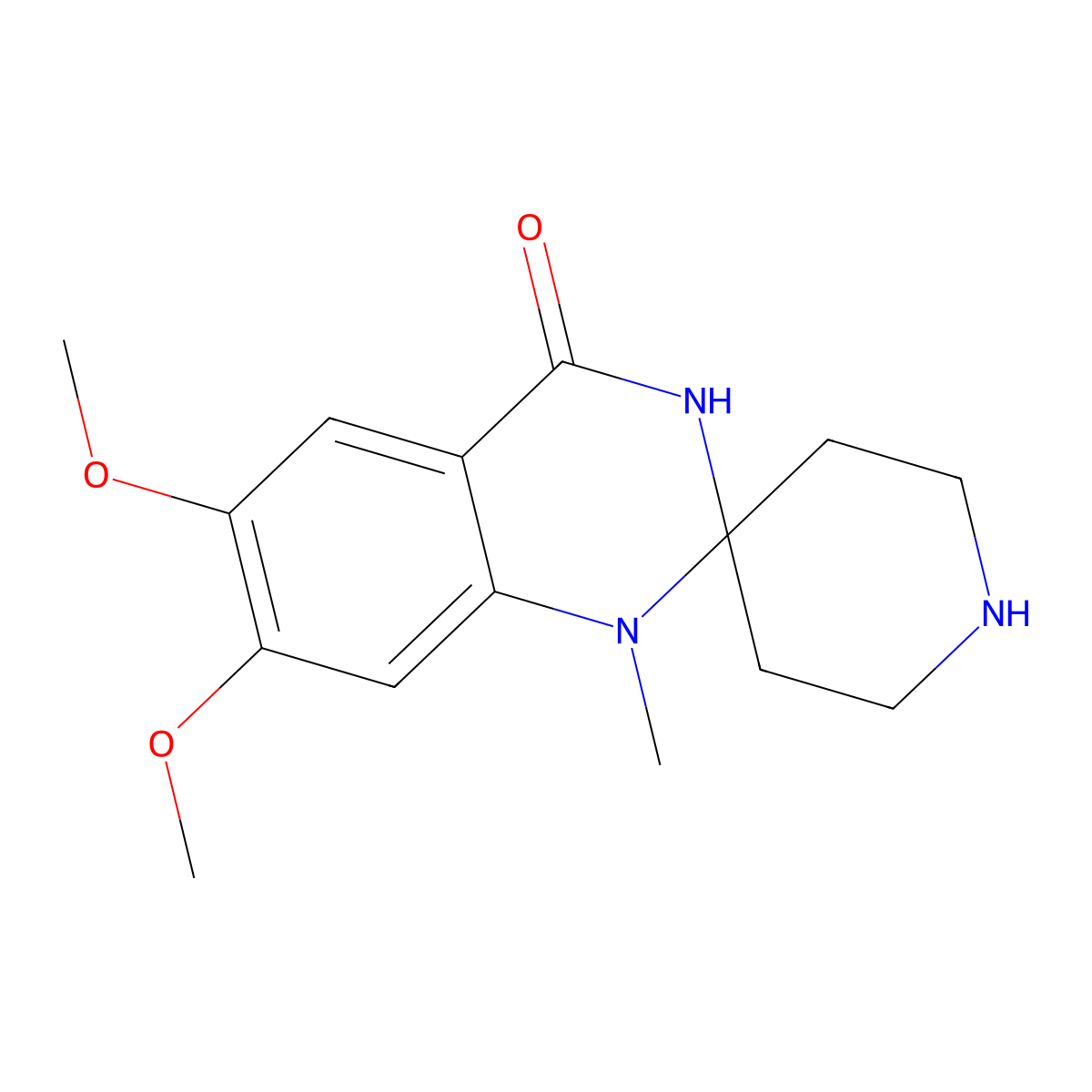 6',7'-Dimethoxy-1'-methyl-1'H-spiro[piperidine-4,2'-quinazolin]-4'(3'H)-one molecular structure, CAS 1355226-39-9