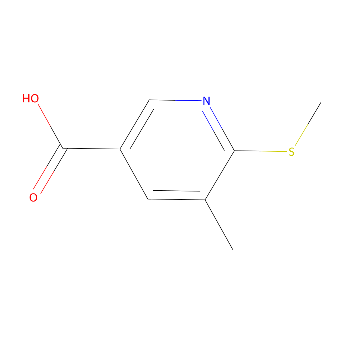 5-Methyl-6-methylsulfanyl-nicotinic acid molecular structure, CAS 1355226-55-9