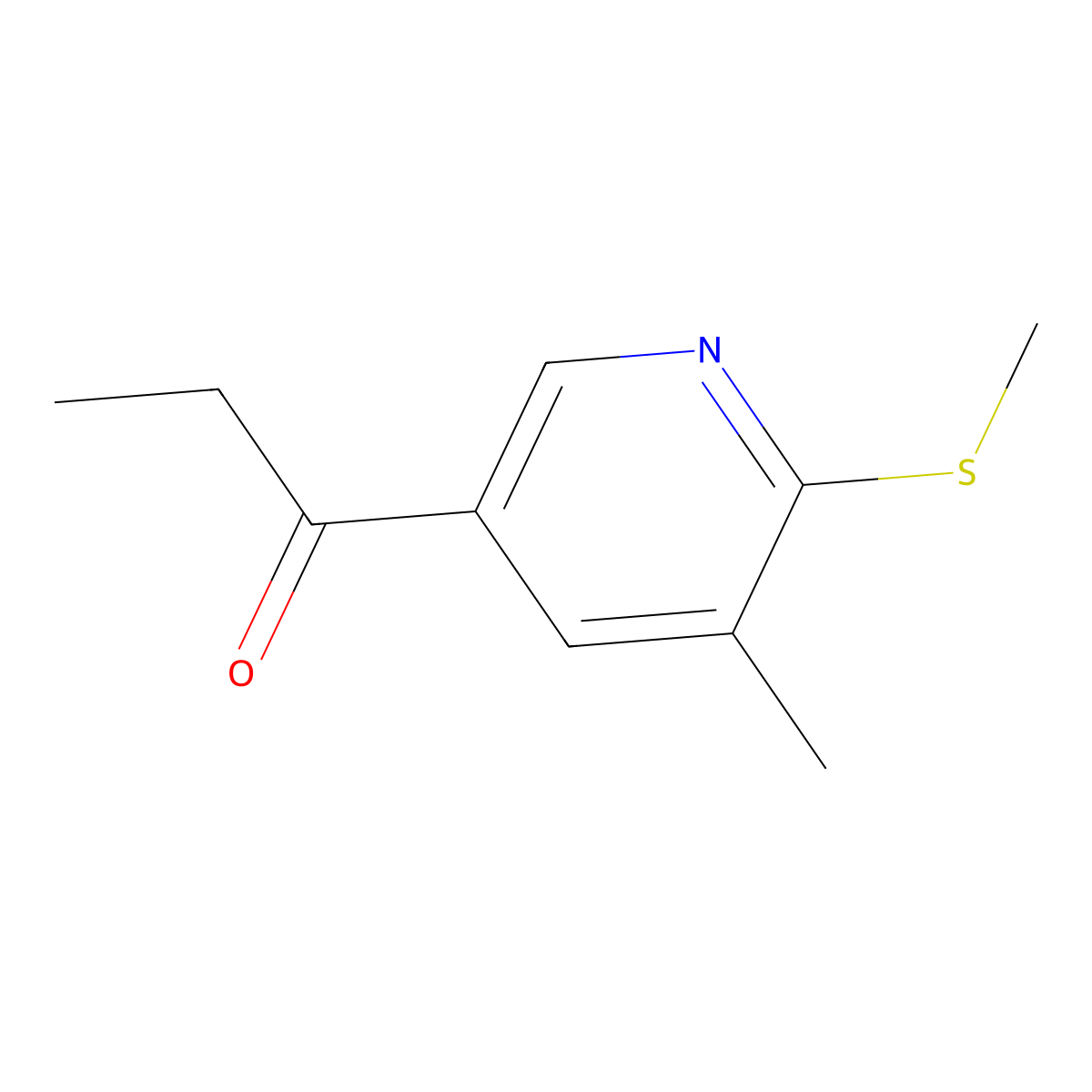 1-[5-Methyl-6-(methylthio)-3-pyridinyl]-1-propanone molecular structure, CAS 1355226-75-3