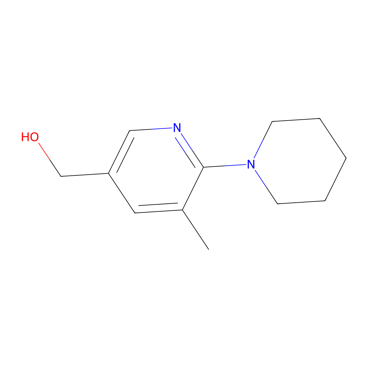 (5-Methyl-6-(piperidin-1-yl)pyridin-3-yl)methanol molecular structure, CAS 1355226-80-0