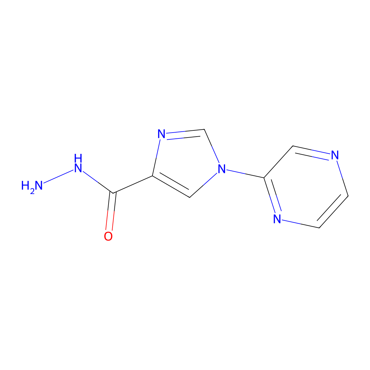 1-(Pyrazin-2-yl)-1H-imidazole-4-carbohydrazide molecular structure, CAS 1355227-02-9