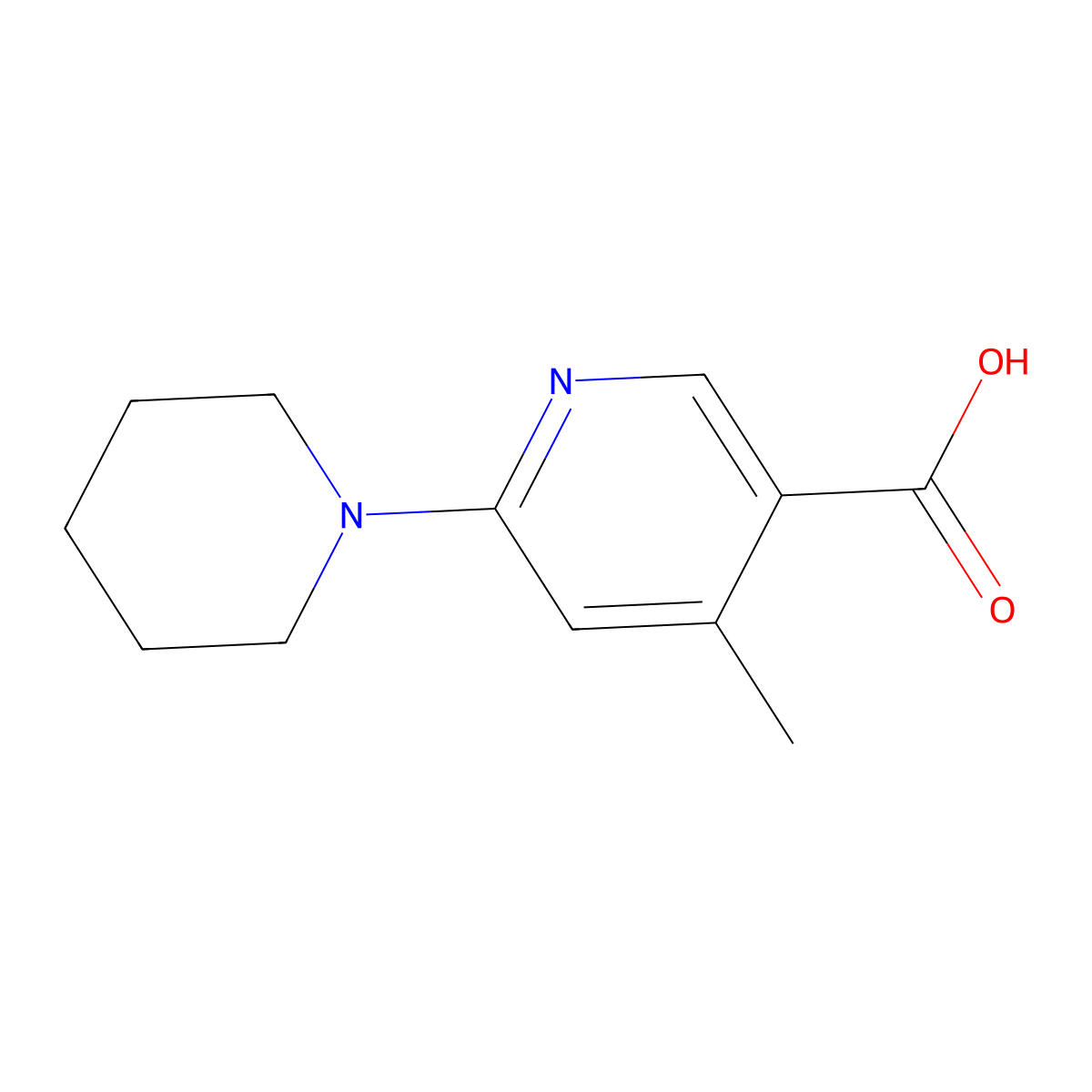 4-Methyl-6-(piperidin-1-yl)nicotinic acid molecular structure, CAS 1355227-04-1