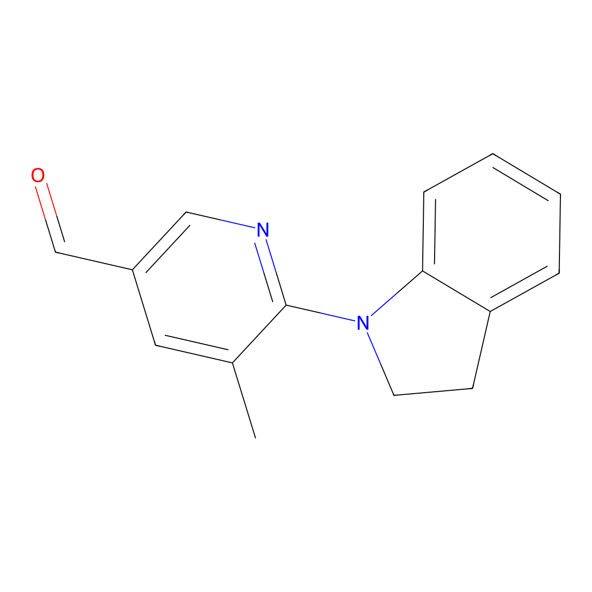 6-(Indolin-1-yl)-5-methylnicotinaldehyde molecular structure, CAS 1355227-38-1