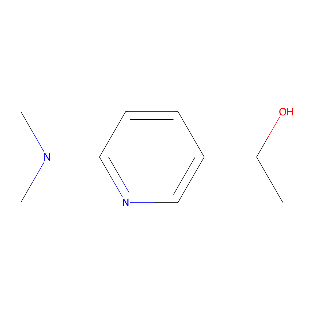1-(6-Dimethylamino-pyridin-3-yl)-ethanol molecular structure, CAS 1355227-42-7