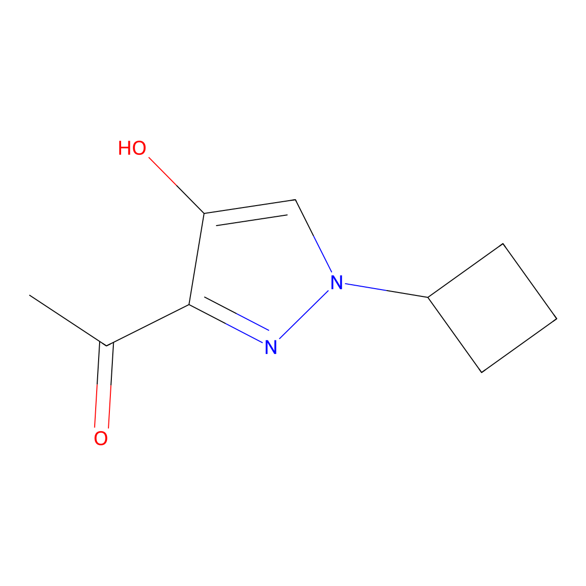 1-(4-hydroxy-1-cyclobutyl-1H-pyrazol-3-yl)ethanone molecular structure, CAS 1355228-99-7