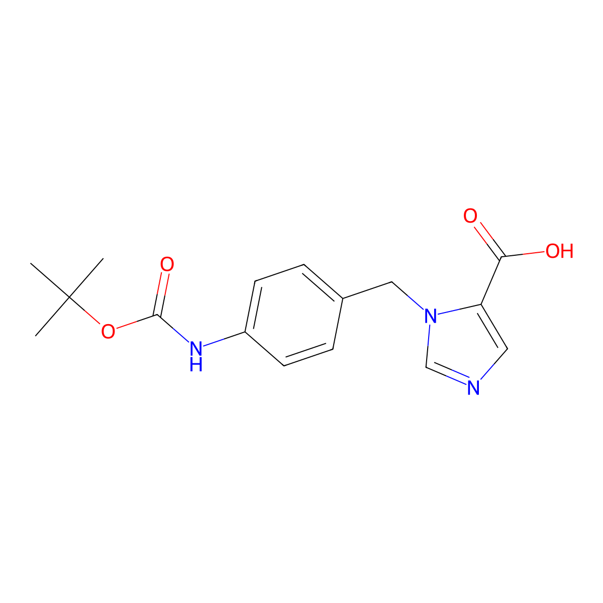1-(4-((tert-Butoxycarbonyl)amino)benzyl)-1H-imidazole-5-carboxylic acid molecular structure, CAS 1355229-12-7
