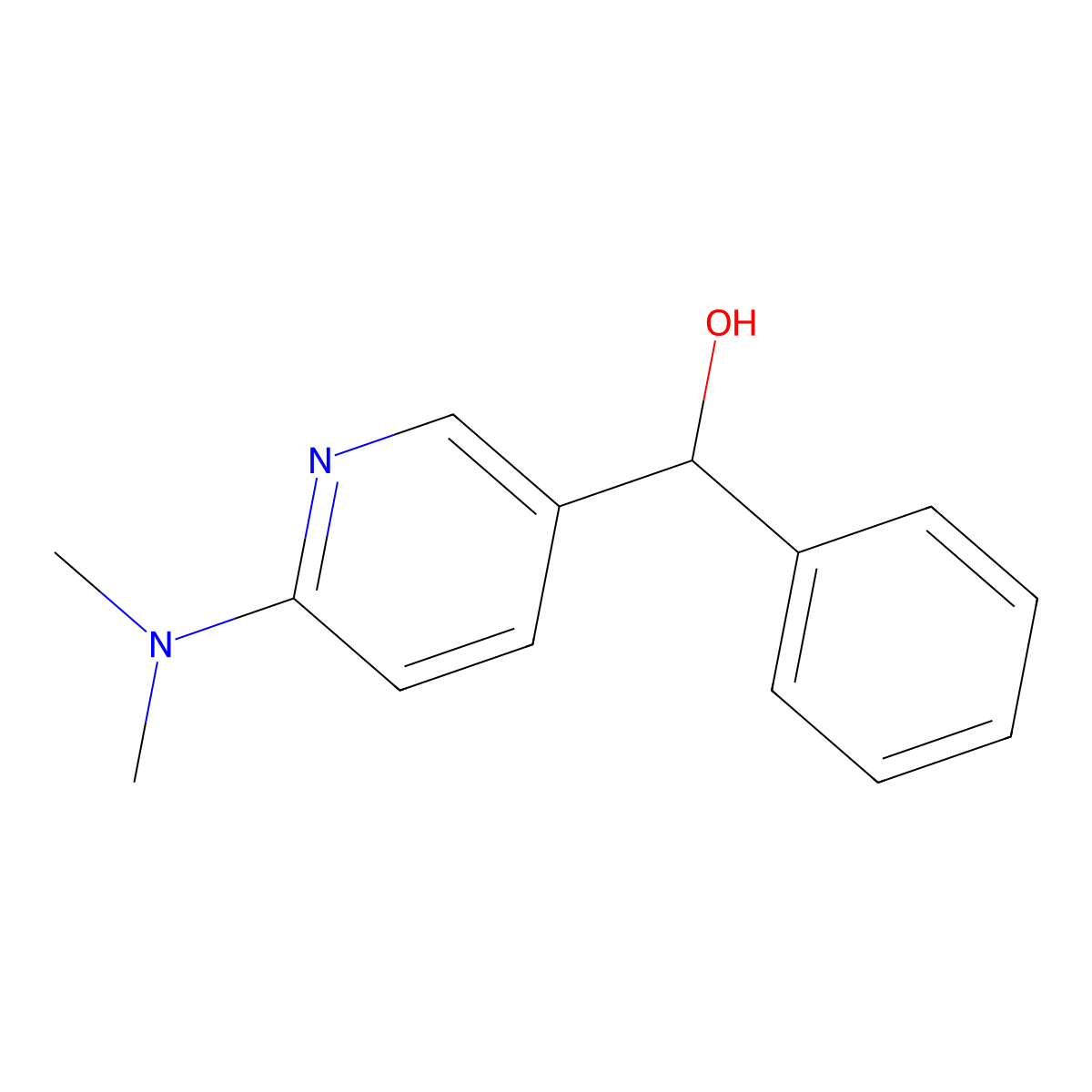 (6-Dimethylamino-pyridin-3-yl)-phenyl-methanol molecular structure, CAS 1355229-18-3