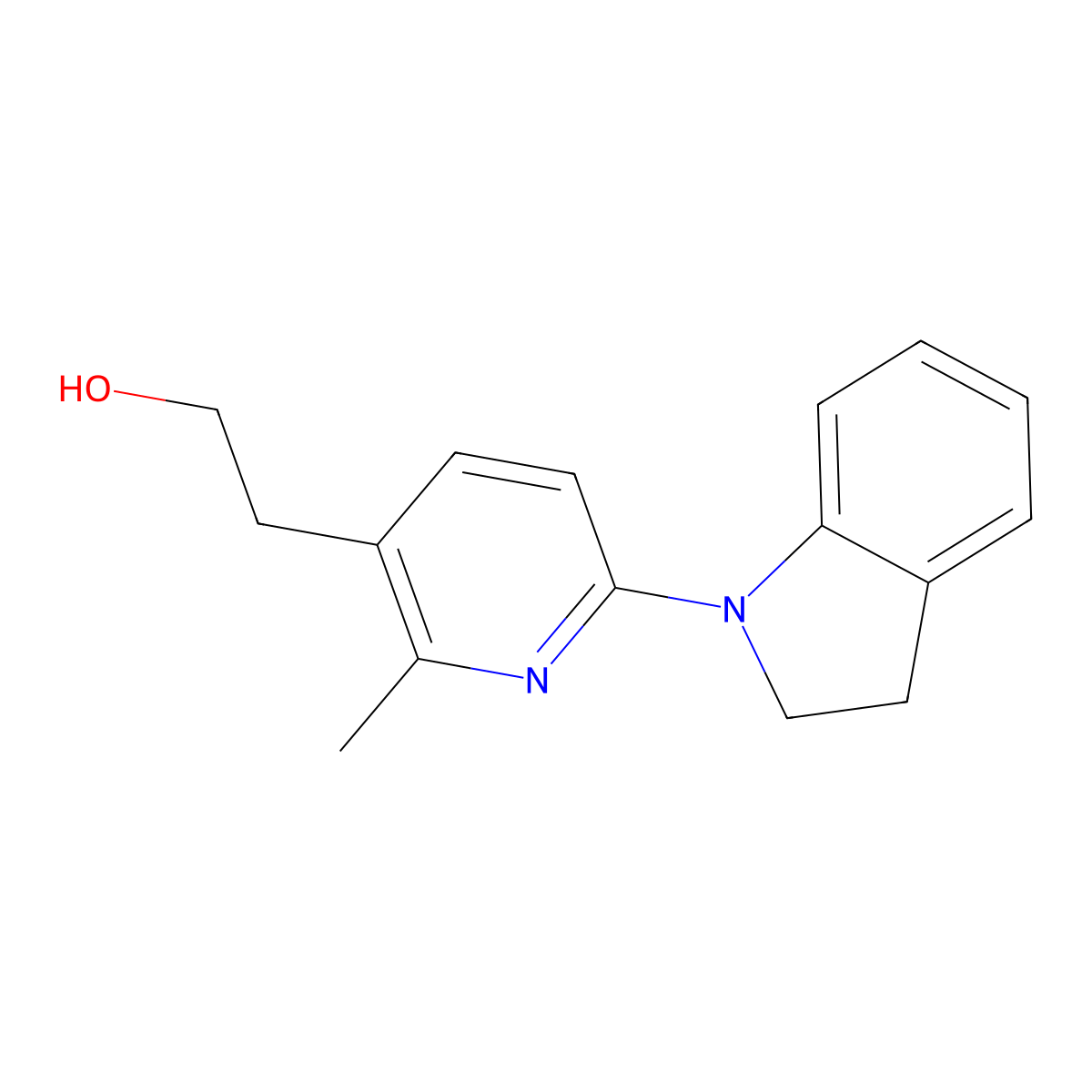 2-(6-(Indolin-1-yl)-2-methylpyridin-3-yl)ethanol molecular structure, CAS 1355229-19-4
