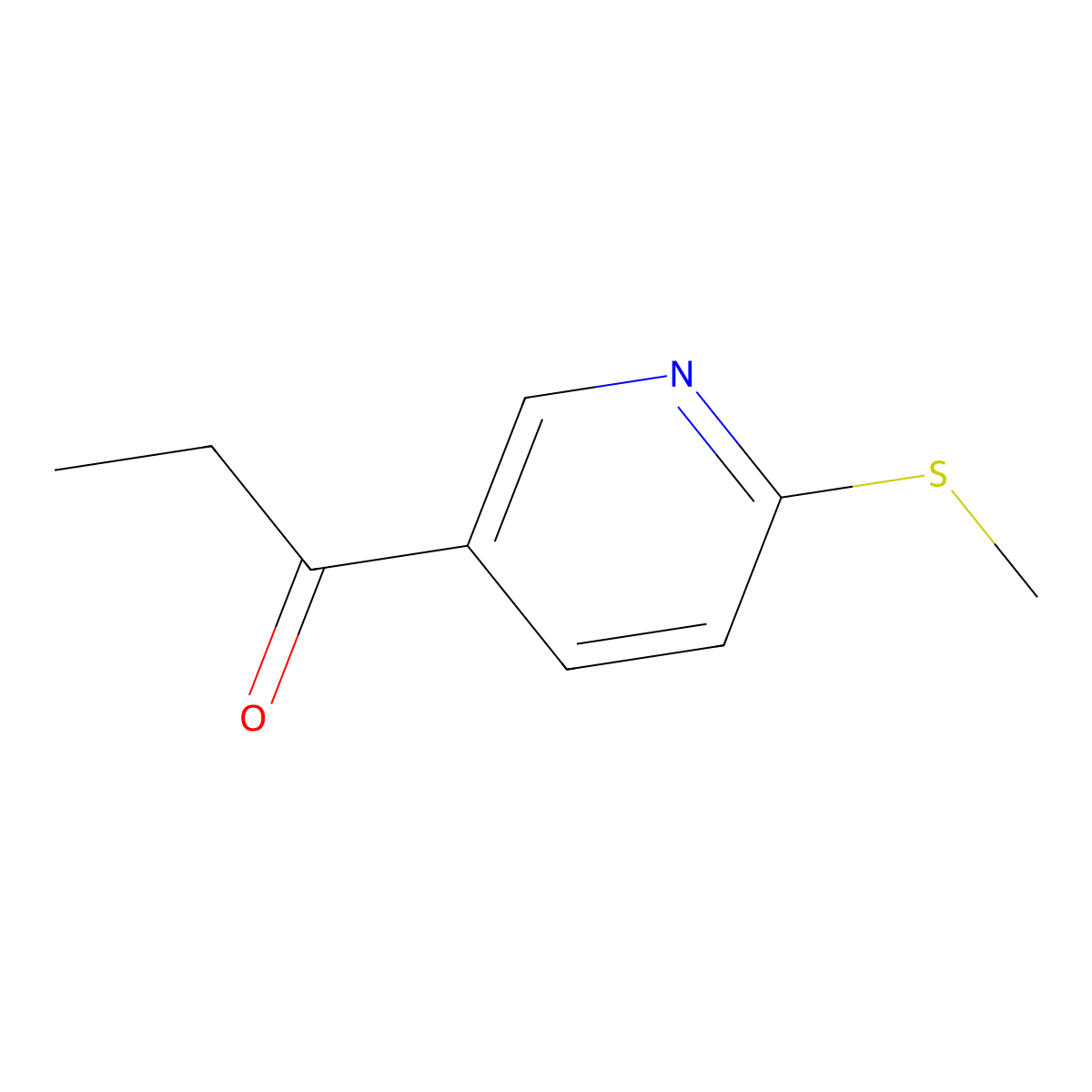 1-(6-(Methylthio)pyridin-3-yl)propan-1-one molecular structure, CAS 1355229-37-6