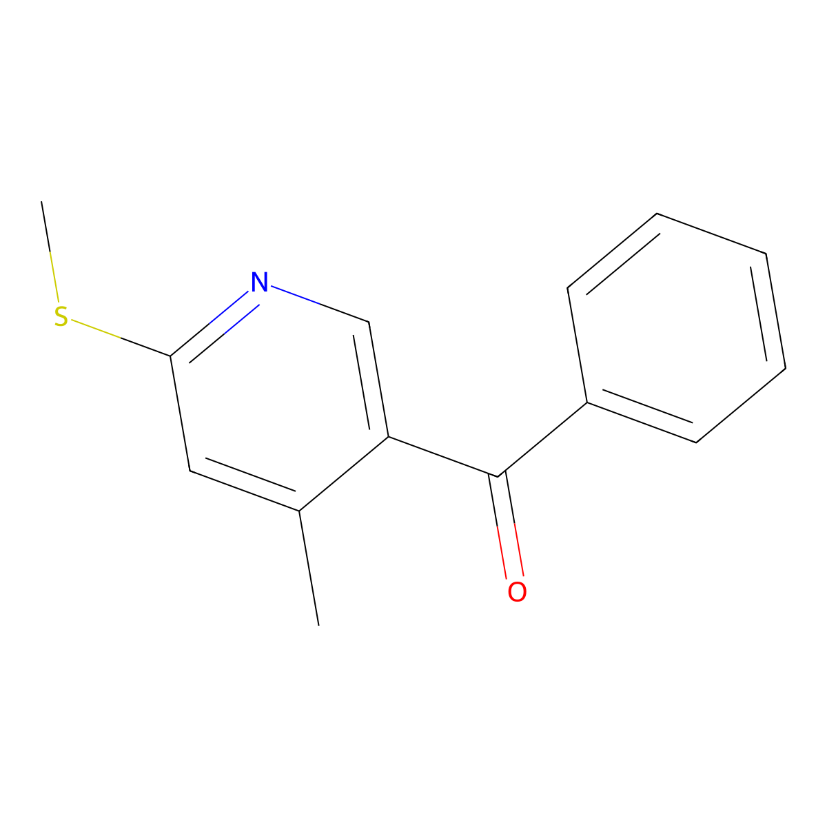 (4-Methyl-6-(methylthio)pyridin-3-yl)(phenyl)methanone molecular structure, CAS 1355229-64-9