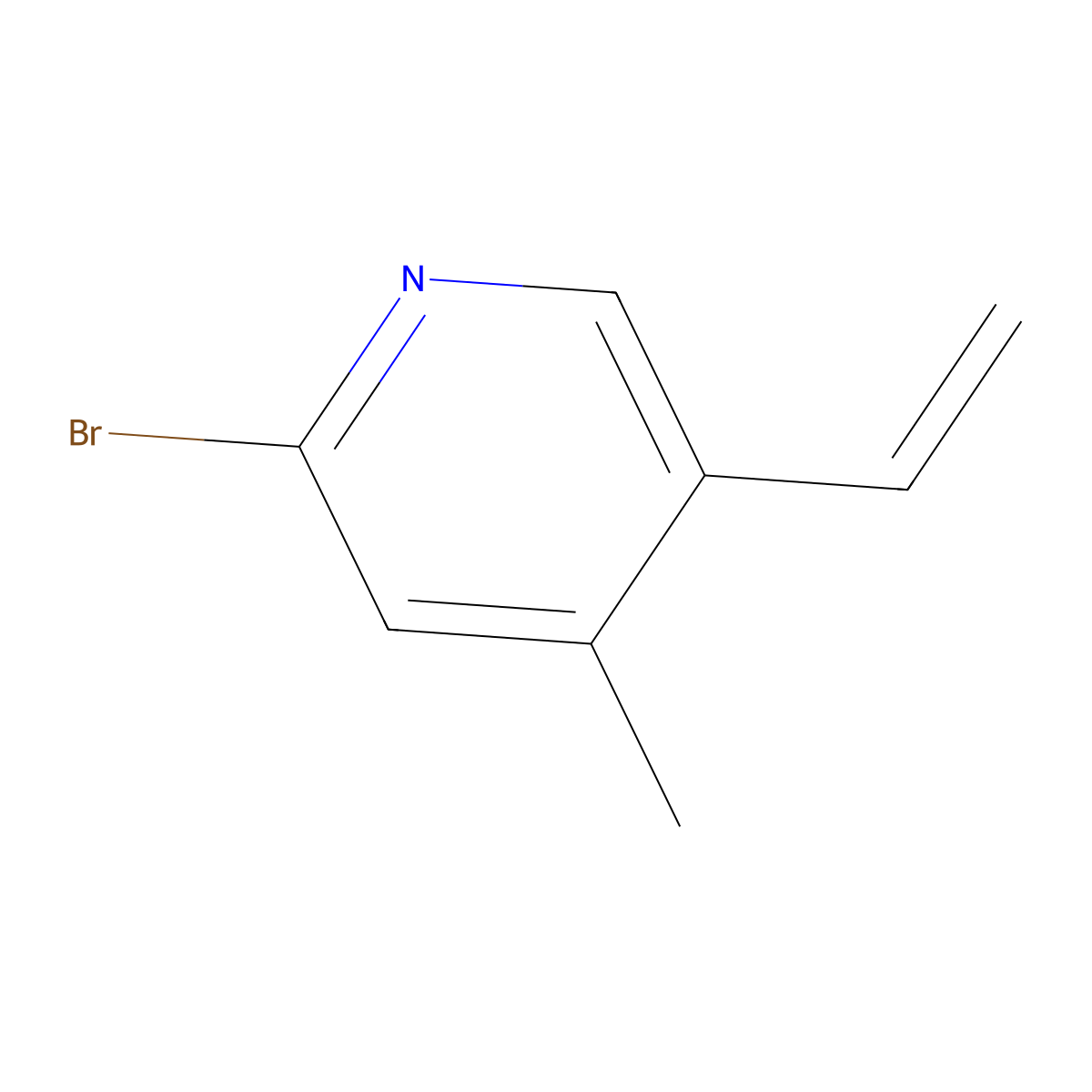 2-Bromo-4-methyl-5-vinylpyridine molecular structure, CAS 1355229-65-0