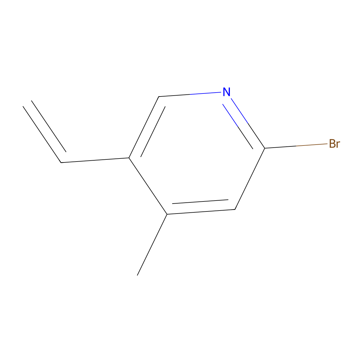 2-Bromo-4-methyl-5-vinylpyridine molecular structure, CAS 1355229-65-0