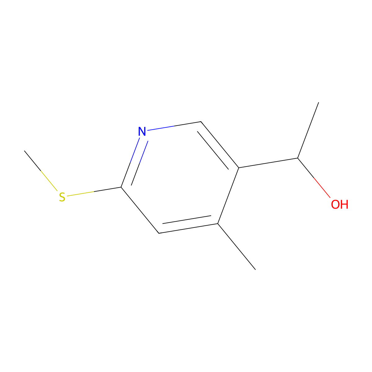|A,4-Dimethyl-6-(methylthio)-3-pyridinemethanol molecular structure, CAS 1355229-80-9