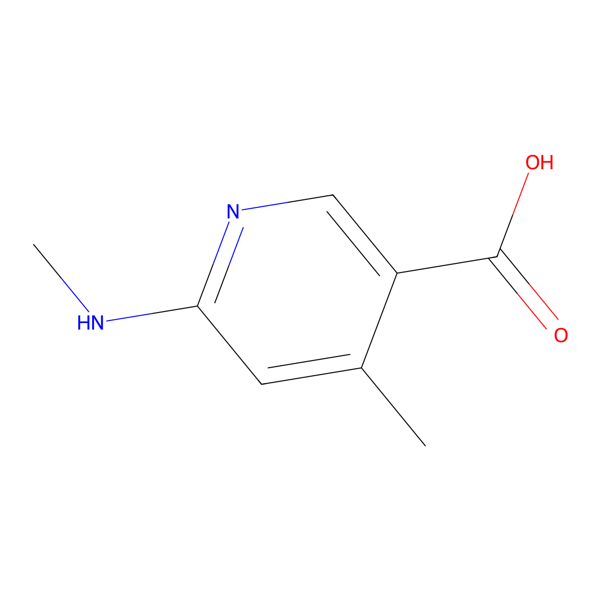 4-Methyl-6-(methylamino)pyridine-3-carboxylic acid molecular structure, CAS 1355229-90-1