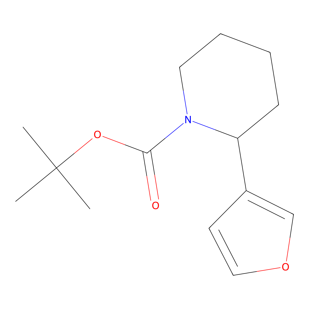 tert-Butyl 2-(furan-3-yl)piperidine-1-carboxylate molecular structure, CAS 1355229-92-3