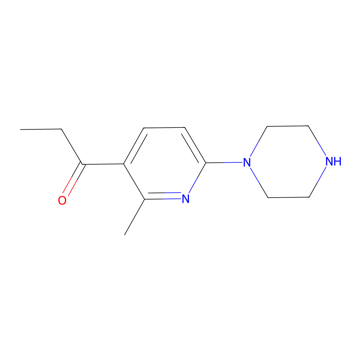 1-(2-Methyl-6-(piperazin-1-yl)pyridin-3-yl)propan-1-one molecular structure, CAS 1355229-96-7