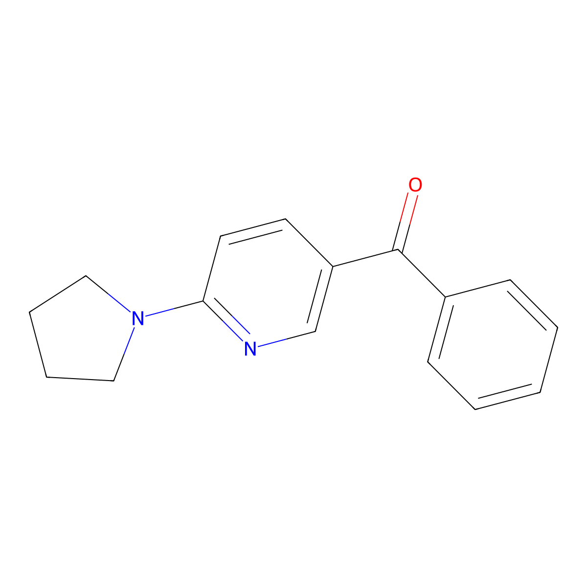 Phenyl(6-(pyrrolidin-1-yl)pyridin-3-yl)methanone molecular structure, CAS 1355230-12-4