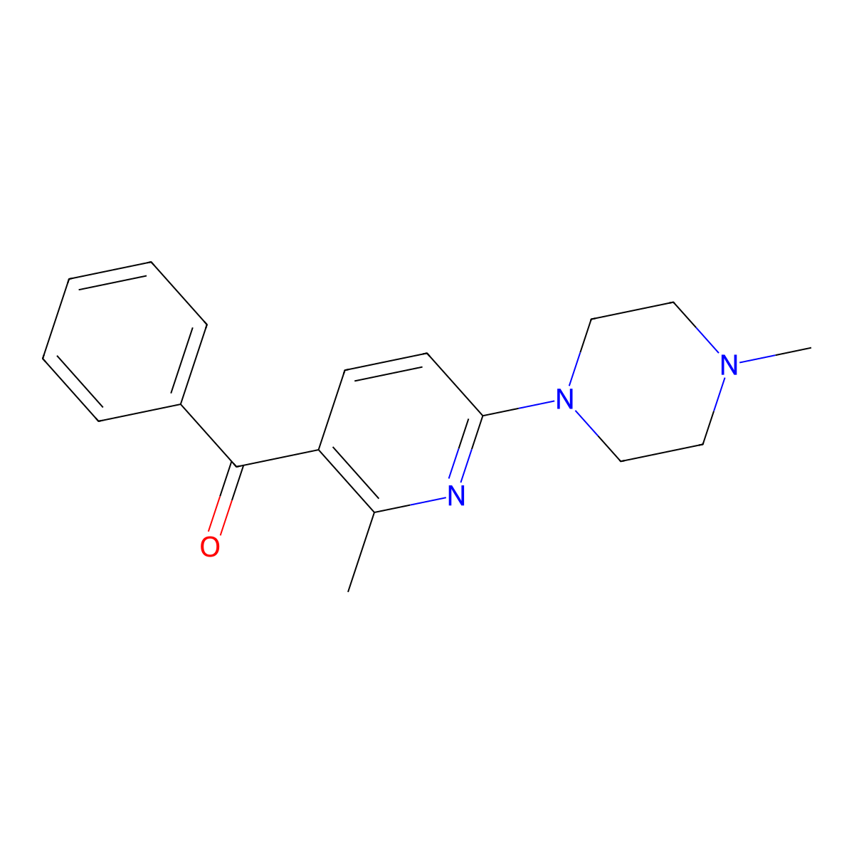 (2-Methyl-6-(4-methylpiperazin-1-yl)pyridin-3-yl)(phenyl)methanone molecular structure, CAS 1355230-14-6