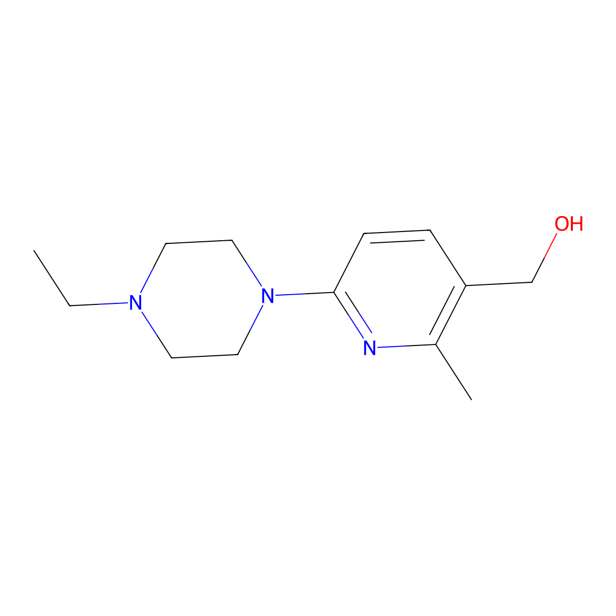 [6-(4-Ethyl-piperazin-1-yl)-2-methyl-pyridin-3-yl]-methanol molecular structure, CAS 1355230-30-6