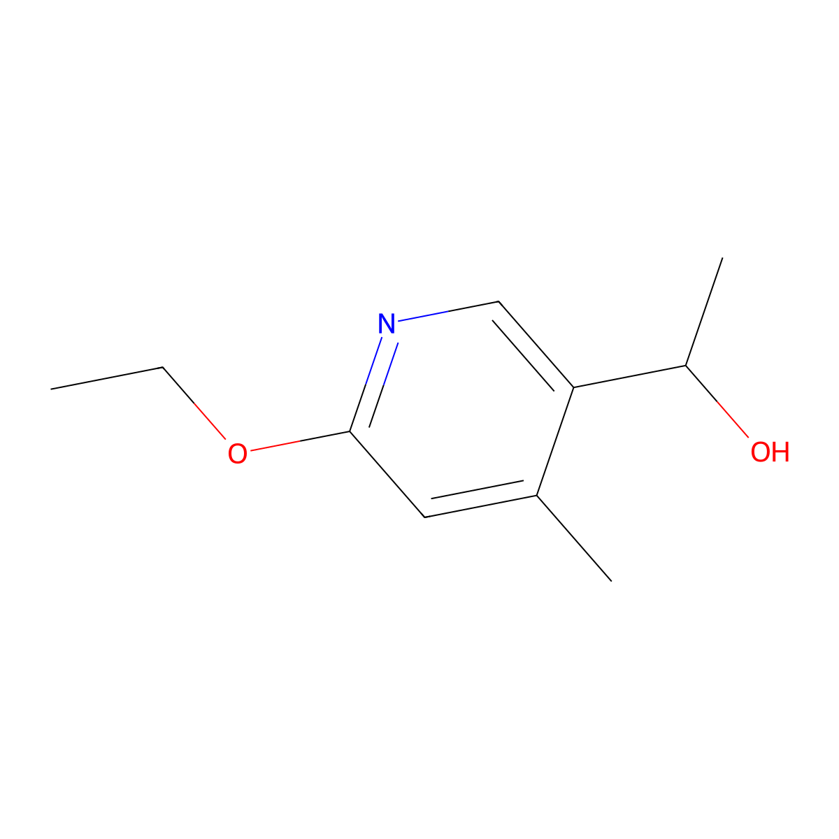 6-Ethoxy-|A,4-dimethyl-3-pyridinemethanol molecular structure, CAS 1355230-40-8