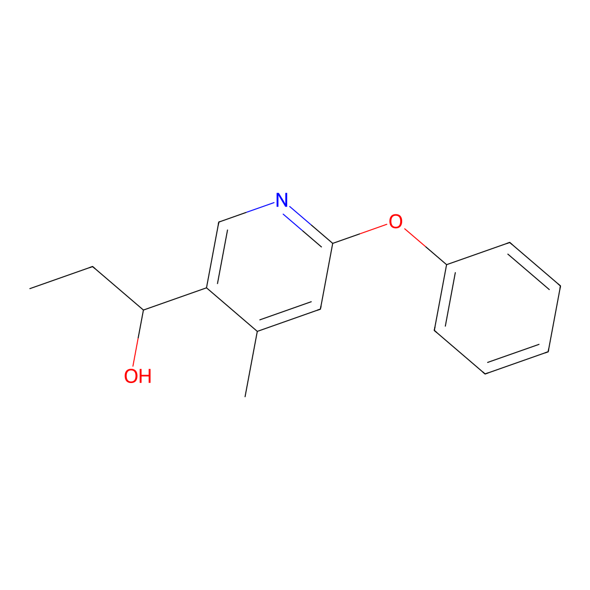 |A-Ethyl-4-methyl-6-phenoxy-3-pyridinemethanol molecular structure, CAS 1355230-54-4