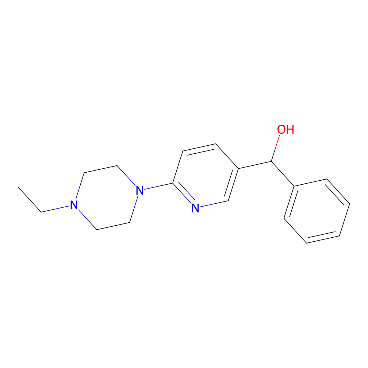 [6-(4-Ethyl-piperazin-1-yl)-pyridin-3-yl]-phenyl-methanol molecular structure, CAS 1355230-62-4