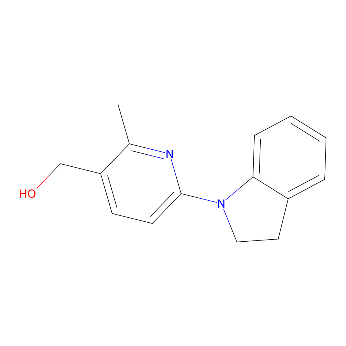 (6-(Indolin-1-yl)-2-methylpyridin-3-yl)methanol molecular structure, CAS 1355231-00-3