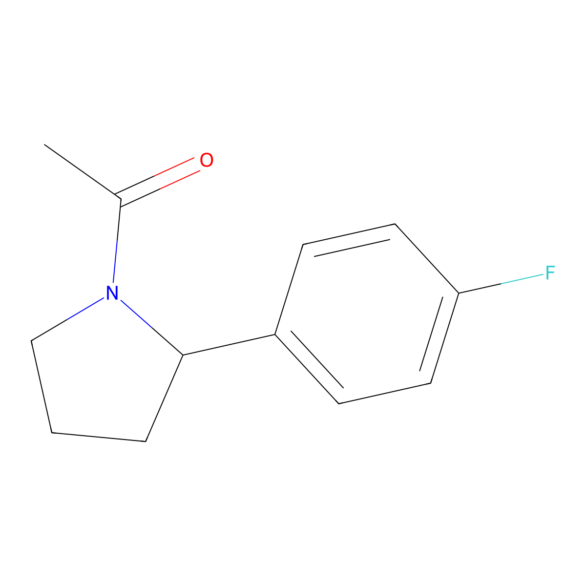 1-(2-(4-Fluorophenyl)pyrrolidin-1-yl)ethanone molecular structure, CAS 1355231-15-0