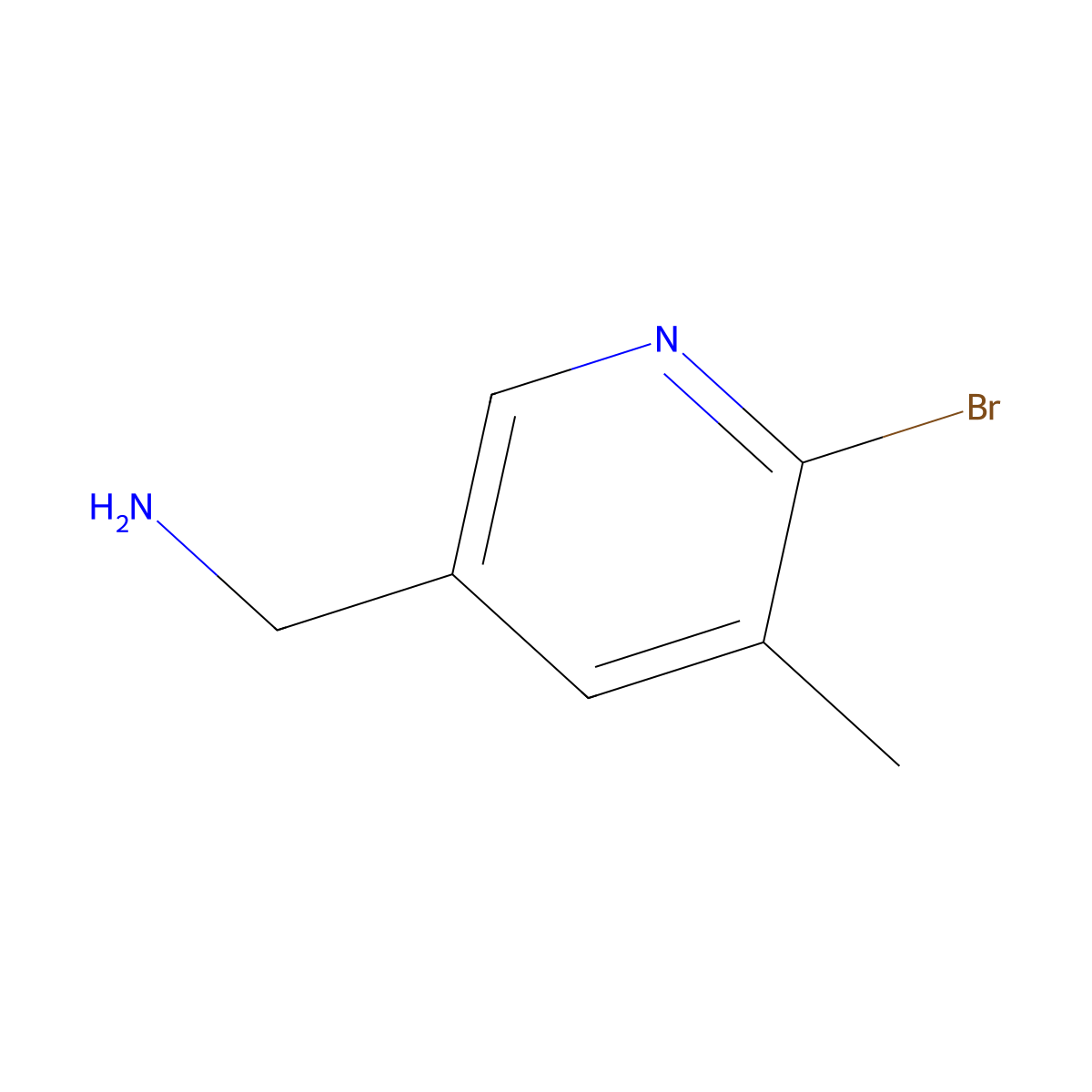 (6-Bromo-5-methylpyridin-3-yl)methanamine molecular structure, CAS 1355231-24-1