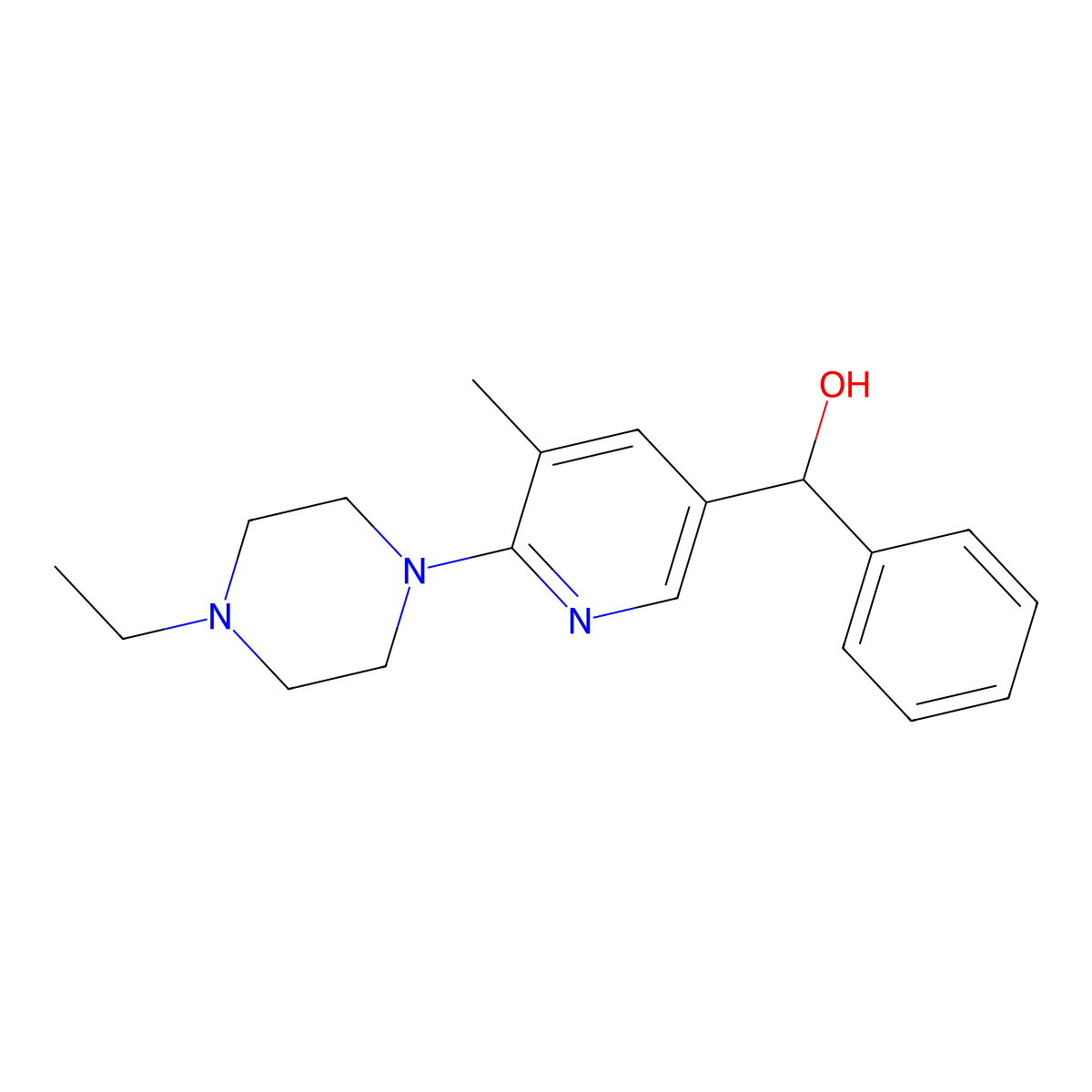6-(4-Ethyl-1-piperazinyl)-5-methyl-|A-phenyl-3-pyridinemethanol molecular structure, CAS 1355231-34-3