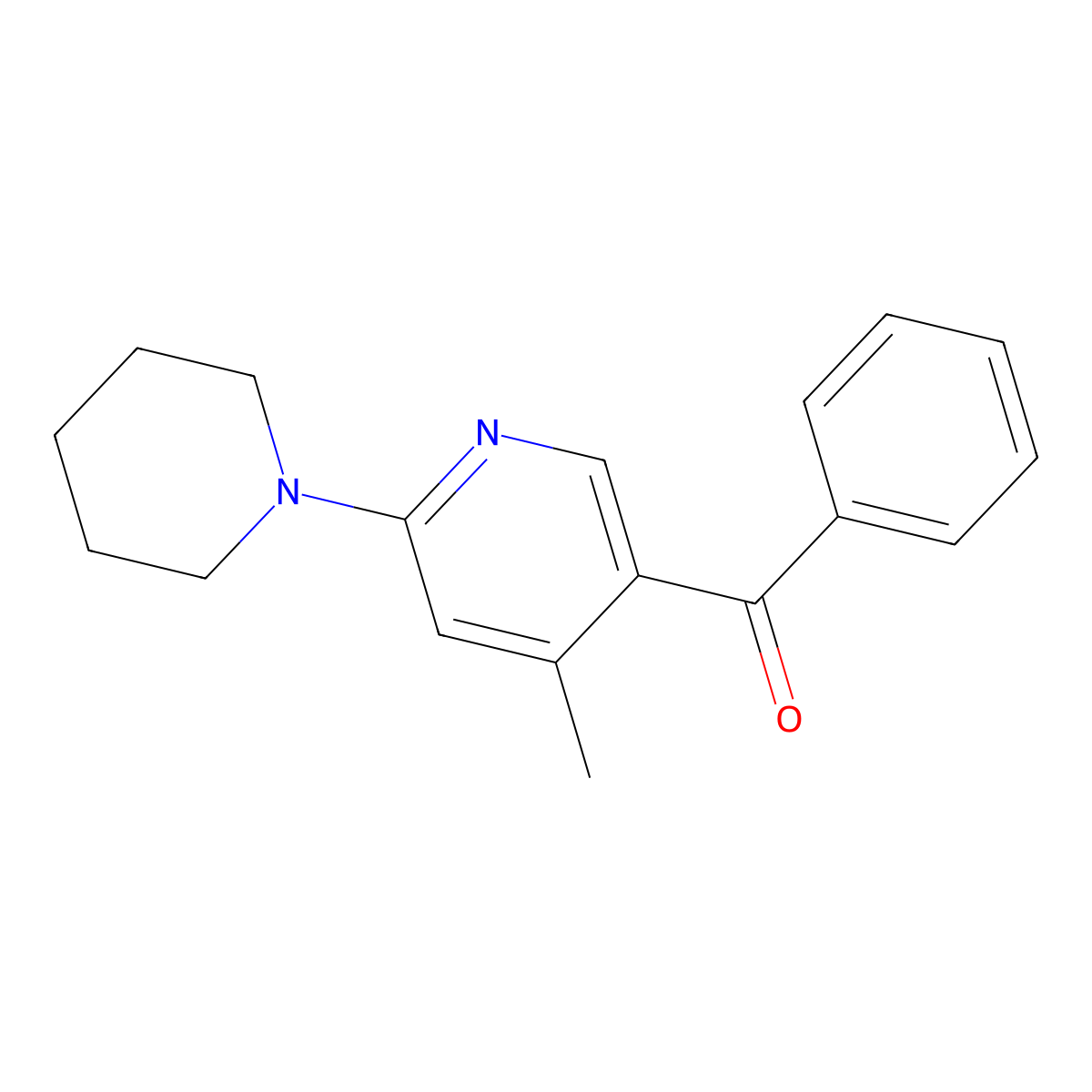 (4-Methyl-6-(piperidin-1-yl)pyridin-3-yl)(phenyl)methanone molecular structure, CAS 1355231-72-9