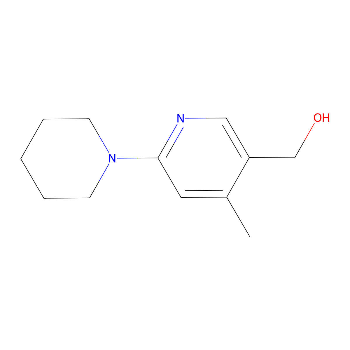 (4-Methyl-6-(piperidin-1-yl)pyridin-3-yl)methanol molecular structure, CAS 1355231-84-3