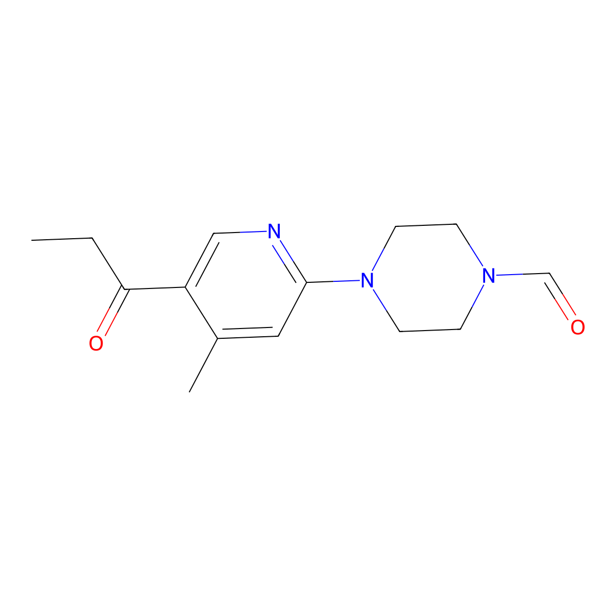 4-(4-Methyl-5-propionylpyridin-2-yl)piperazine-1-carbaldehyde molecular structure, CAS 1355232-14-2